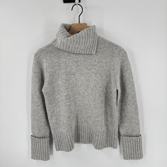 Jillian Jones Wool Angora Ribbed Fold Cuff Sweater Gray Turtleneck Size S - Picture 7 of 7